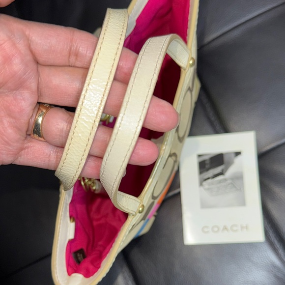 Coach Tan and Multicolor Patchwork Tote - Picture 9 of 13